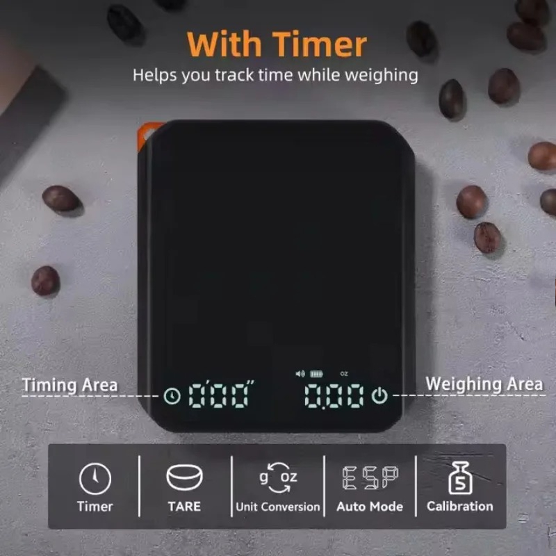 Digital Kitchen Scale - KitchenМини-кофейные весы с таймером 2 кг/0,1